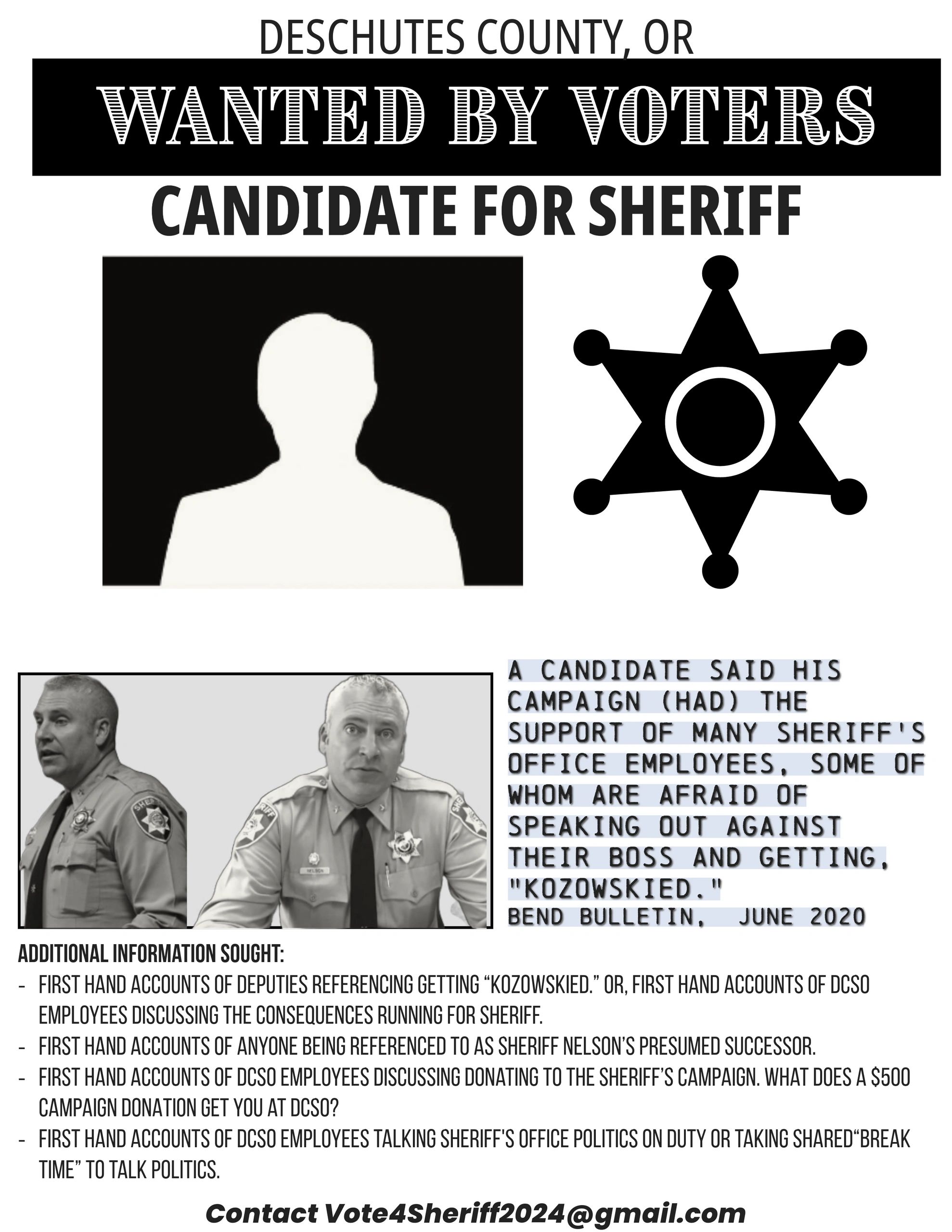 Vote4Sheriff2024 Your Choice for Deschutes Sheriff